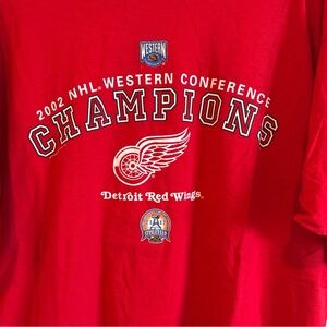 Vintage 2002 NHL Detroit Red Wings Stanley Cup Champions T-Shirt Size XL Men’s